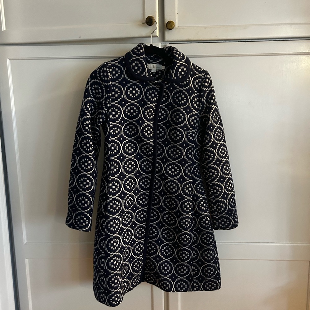 Stylish Navy and White Boden coat